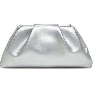 🆕Women's Silver Soft PU Leather Clutch Purse Elegant Formal Evening Bag